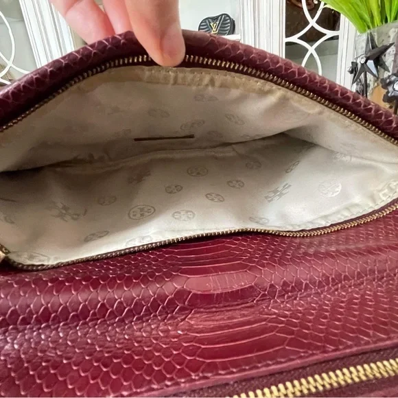 Tory Burch Reva Python Clutch - Picture 14 of 14